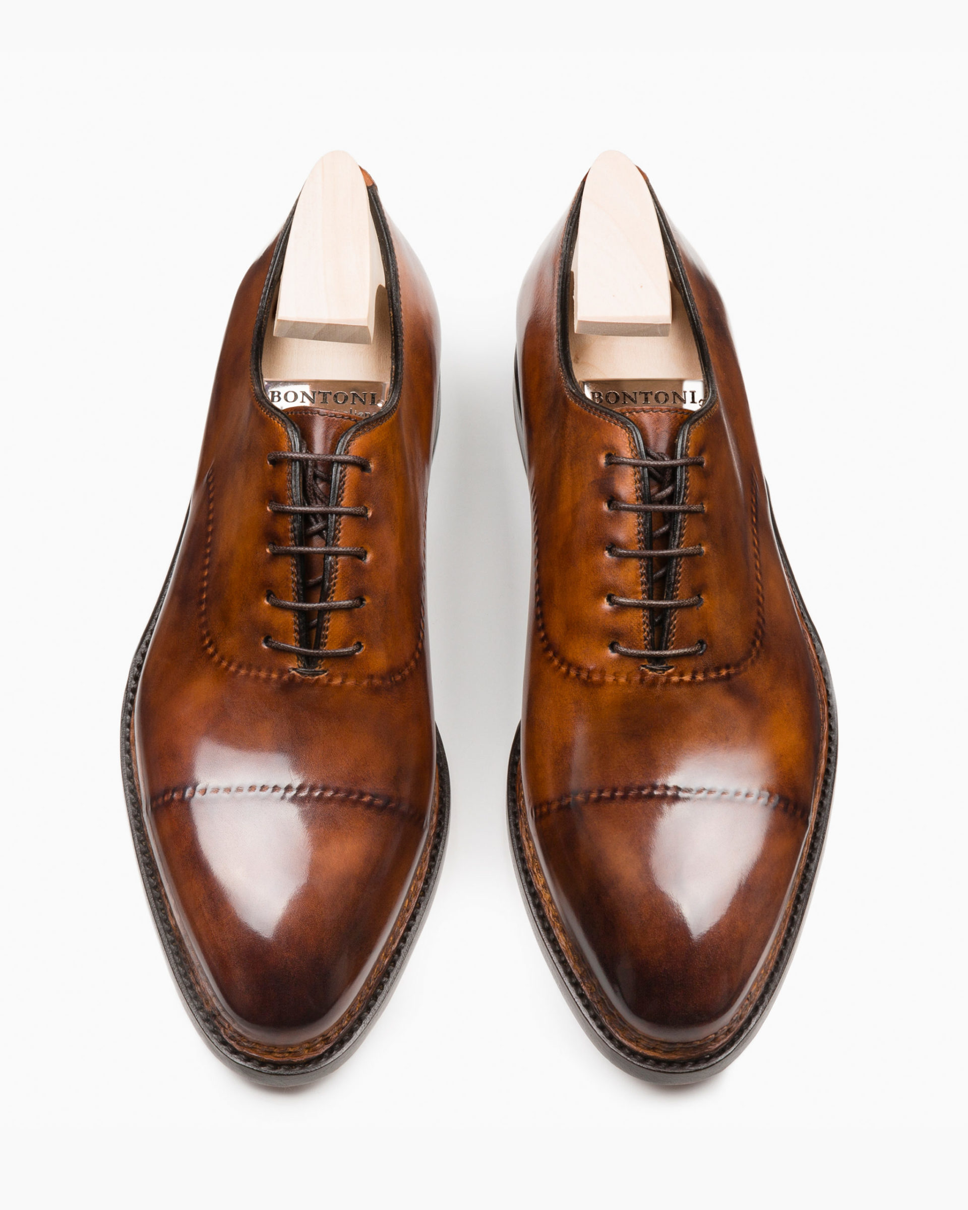 Bontoni Mens Light Brown Calfskin Leather Brogue Oxford Shoes 11.5 – Atkins